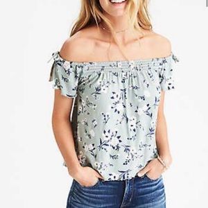 American Eagle floral off the shoulder top!